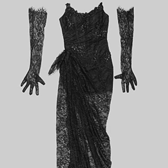 Dresses Stunning Black Formal Dresses Strapless Lace Design W Long